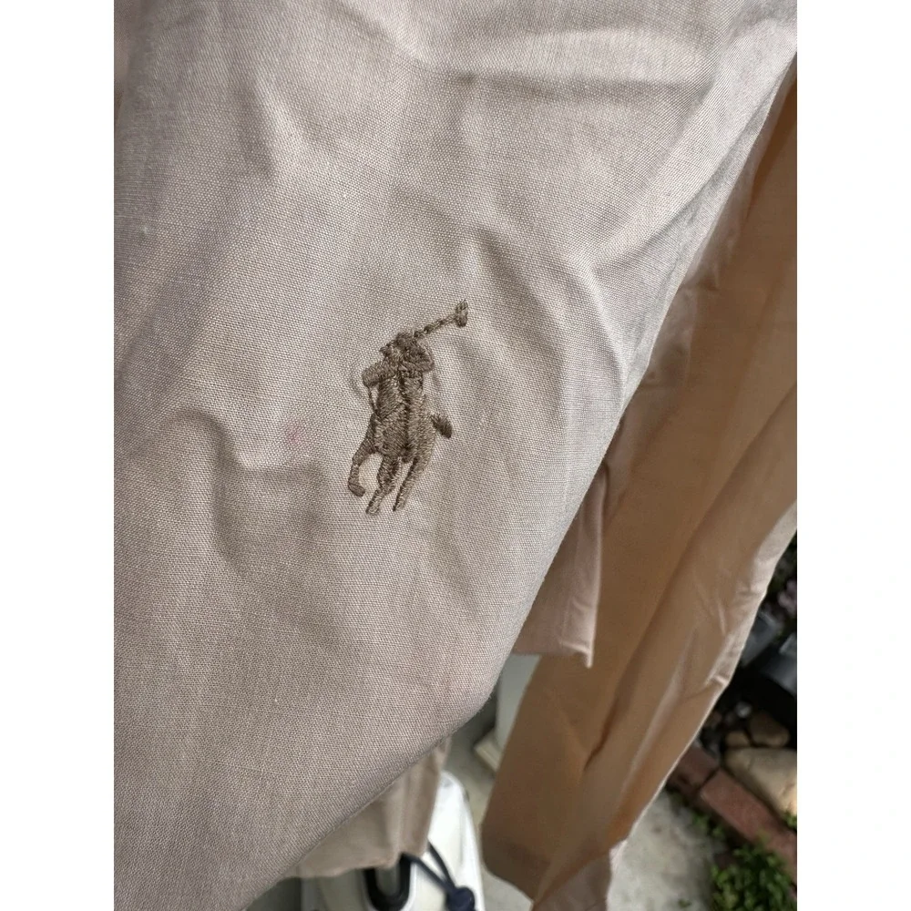 Polo‎ Ralph Lauren Yarmouth cotton Shirt Men 17 32/33 Peach Long Sleeves